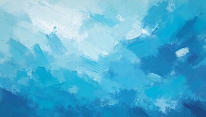 Wall Mural - abstract background texture in blue tones brush strokes with oil paints on canvas