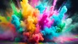 clubs of multicolored neon smoke ink an explosion a burst of holi paint abstract psychedelic pastel light background 3d rendering