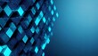 © Charlotte - futuristic blue digital geometric technology cube background banner illustration 3d glowing blue shape texture wall
