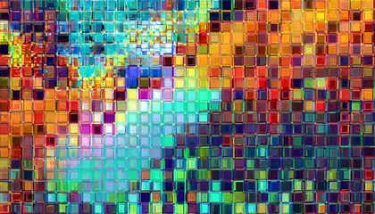 Wall Mural - abstract colorful background digital pixel blocks