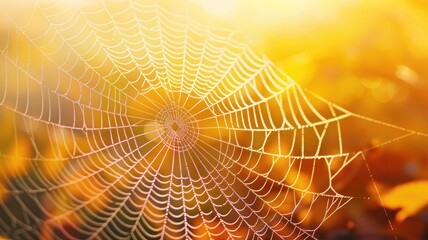 spider web with dew drops