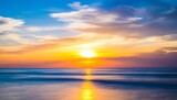 Fototapeta Natura - beautiful blurred defocused sunset sky and ocean nature background
