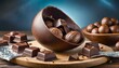 Ilustração de um ovo de páscoa de chocolate ( chocolate easter egg ).