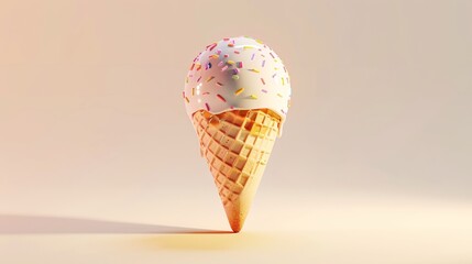 Sticker - An ice cream cone with sprinkles on it