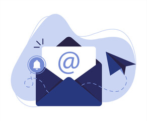 Poster - send message, newsletters, email subscription pop up permission concept illustration flat design vector. modern graphic element for landing page, empty state ui, infographic, vector illustration.