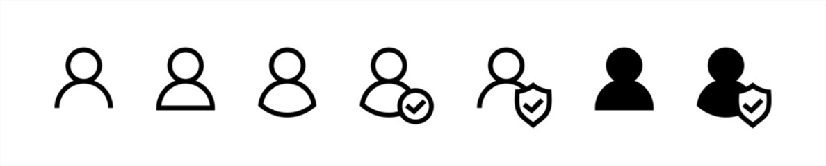 Poster - User member vector icon set. user interface illustration sign collection. profile face avatar symbol. Vector 10 eps.