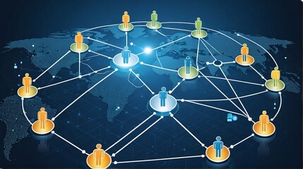 Poster - Future Technology Digital Data Network Connection, Digital Cloud Computing Cyber Security, Abstract digital particles point, Digital cyberspace, Technology digital connection. Future background concep