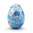 Blue with white flowers Easter egg