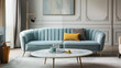 Sofá azul claro em uma sala de estar moderna - Decoração de ambiente 