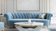 Sofá azul claro em uma sala de estar moderna - Decoração de ambiente 