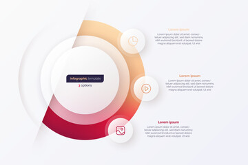 Vectro gradient three option cycle infographic chart