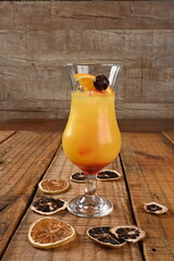 Wall Mural - fruit tasty tropical tequila sunrise drink refreshing alcoholic drink..