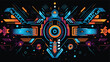 Cyber abstract design. Digital neo tribal style. fl