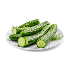 Wall Mural - cucumbers on a white background
