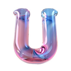 glassy pink and blue letter 