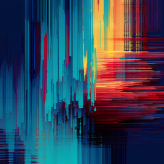 Poster - Abstract patterns created with digital glitch effects