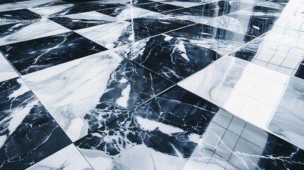 Wall Mural - Abstract Ceramic Tiles and Carrara Marble Floor for Interior Decoration, Luxury Surface