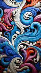 Wall Mural - Abstract Swirl Pattern with Colorful Curved Lines

