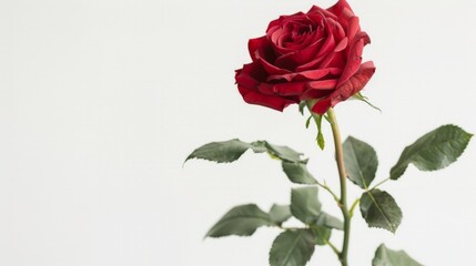 Poster - red rose isolated on white background