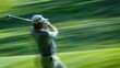 © Justlight - The blur of motion as a golfer swings their club with full force.
