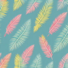  Pastel Feathers patterns background wallpaper illustration,  