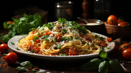 Canvas Print - Delicious Pasta on the table