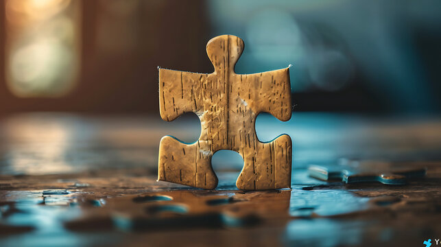 A unique puzzle piece standing apart, symbolizing the essential difference in leadership perspectives. Generative AI illustration