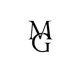 Initial Letter Logo. Logotype design. Simple Luxury Black Flat Vector MG