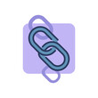 Chain link segment outline icon. Connection and linking concept. Chained element for web site or mobile app design.