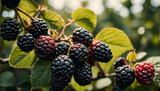 Fresh organic blackberries 