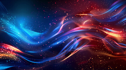 Future technology line particle background, technology particle line concept illustration PPT background