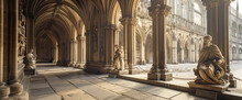Panoramic Photo Of The Statues In Polished Stone Arches