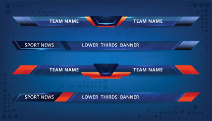 Lower Thirds scoreboard sport template for football and soccer, vector illustration