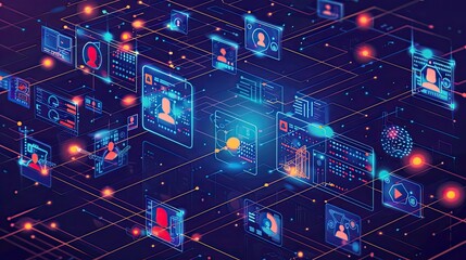 Technology Network Background, Generative AI 