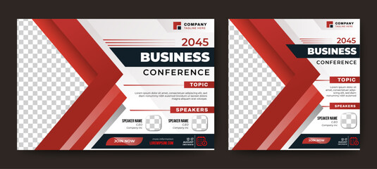 Poster - Business landing page banner with place for photo. vector