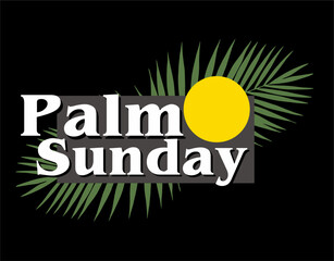 Wall Mural - happy celebrate palm sunday with palm leaf