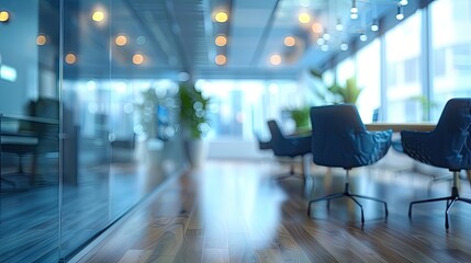 Blurred business people meeting in modern office building conference room