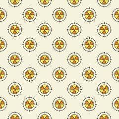 Poster - Radiation sign with Arrows vector nuclear renewable energy colored seamless pattern