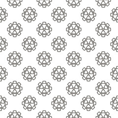 Poster - Radiation inside Gear vector outline seamless pattern