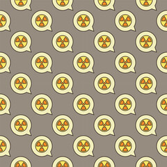 Poster - Round Radiation symbol inside Speech Bubble vector colored seamless pattern