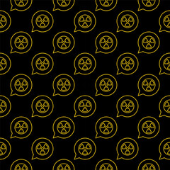 Poster - Speech Bubble with Round Radiation symbol vector thin line seamless pattern