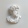 cut-out white folded paper of Marcus Aurelius,