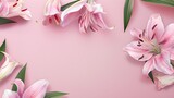 Fototapeta Tulipany - Lilies Flowers spring summer Minimalism Background with empty Copy Space for text - Lilies Backgrounds Series - Lilies background wallpaper texture