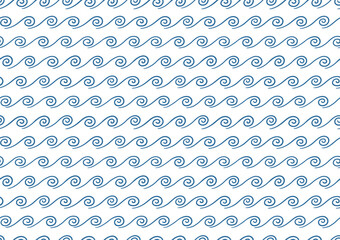 Wall Mural - Seamless pattern with doodle waves