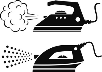 Steam iron vector icon