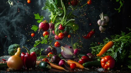 Canvas Print - A bunch of vegetables that are on a table