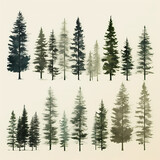 Fototapeta Las - illustration of pine tree. vintage grunge logo.