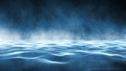 Poster - magic blurry dotted waves illustration background.