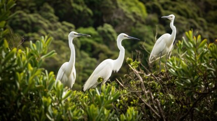  Egret colony at Whataroa New Zealand