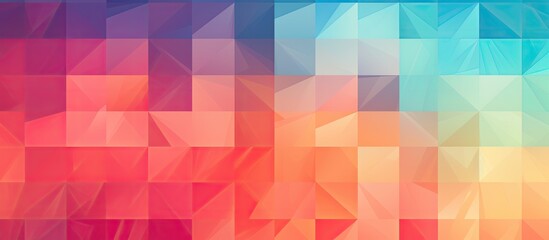 Poster - An artistic backdrop featuring a vibrant mix of triangular shapes against a clear blue sky